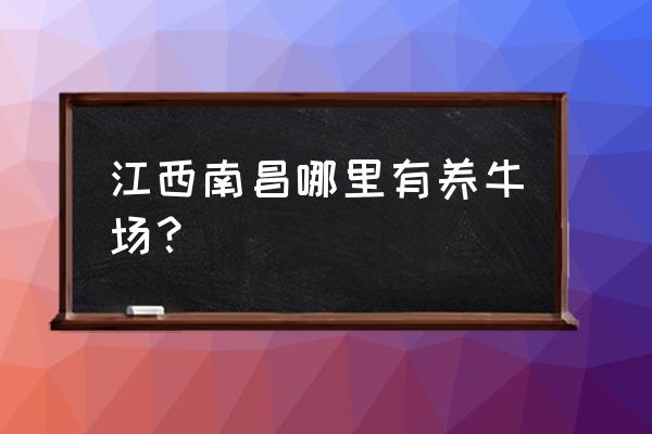 我附近有养牛场吗 江西南昌哪里有养牛场？