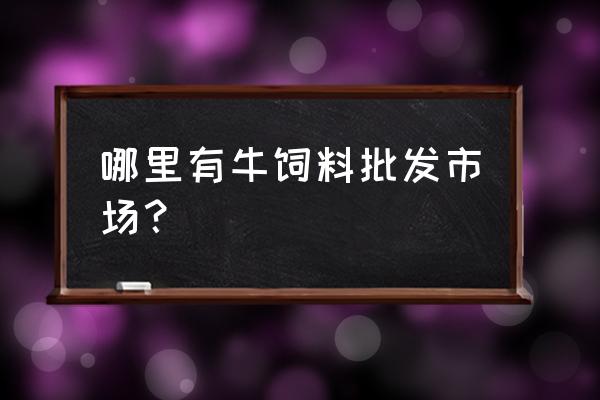 泉州饲料批发市场在哪里 哪里有牛饲料批发市场？