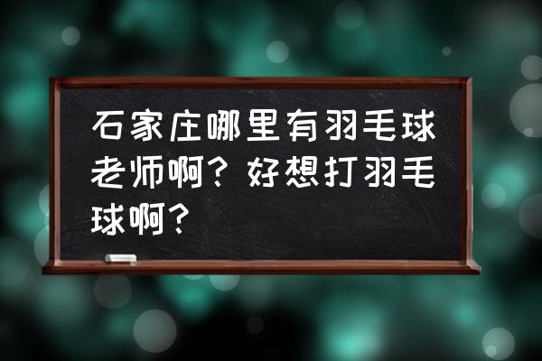 石家庄羽毛球馆有没有陪练 石家庄哪里有羽毛球老师啊？好想打羽毛球啊？