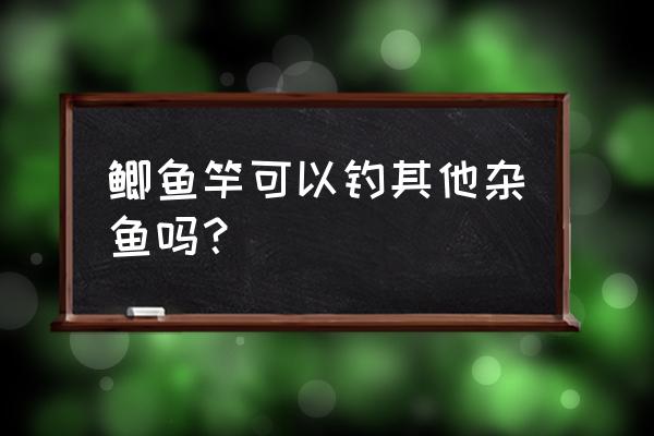 鲫鱼竿遇到大鱼怎么办 鲫鱼竿可以钓其他杂鱼吗？