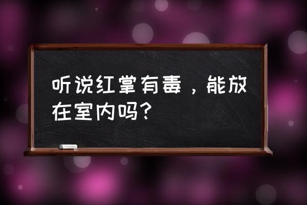 红掌室内可以养花吗 听说红掌有毒，能放在室内吗？