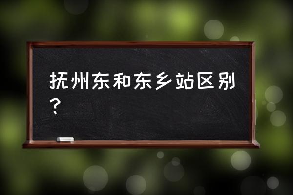 抚州东站晚上有车去市区吗 抚州东和东乡站区别？