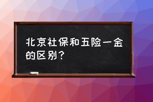 北京五险交的是什么意思 北京社保和五险一金的区别？