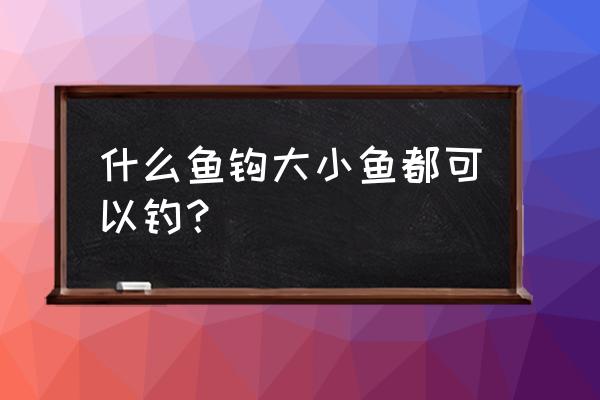 多大的鱼用多大的鱼钩 什么鱼钩大小鱼都可以钓？