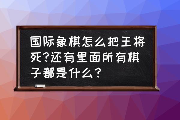 国际象棋中的哪颗棋子可以杀王 国际象棋怎么把王将死?还有里面所有棋子都是什么？