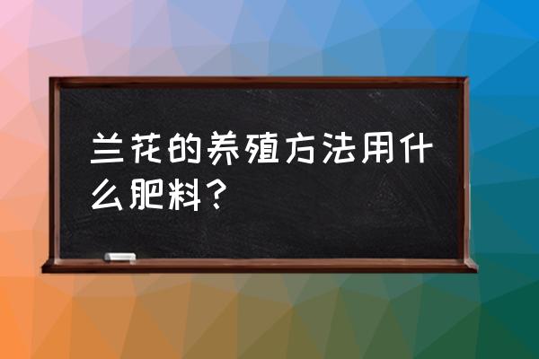 家养兰花用什么肥料 兰花的养殖方法用什么肥料？