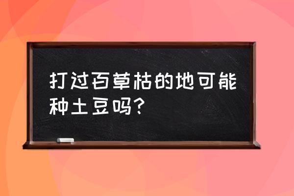 土豆秧子打上百草枯减产吗 打过百草枯的地可能种土豆吗？