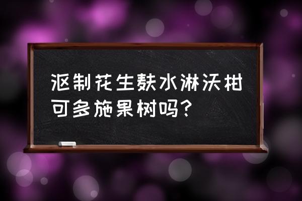 盆栽水果过多施花生麸水肥会怎样 沤制花生麸水淋沃柑可多施果树吗？