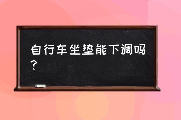 山地自行车座位可以上下调吗 自行车坐垫能下调吗？