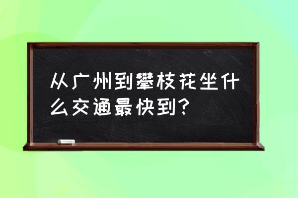 东莞到攀枝花卧铺客车有几班车 从广州到攀枝花坐什么交通最快到？