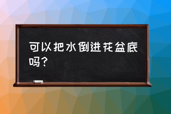 能不能在花盆底部浇水 可以把水倒进花盆底吗？