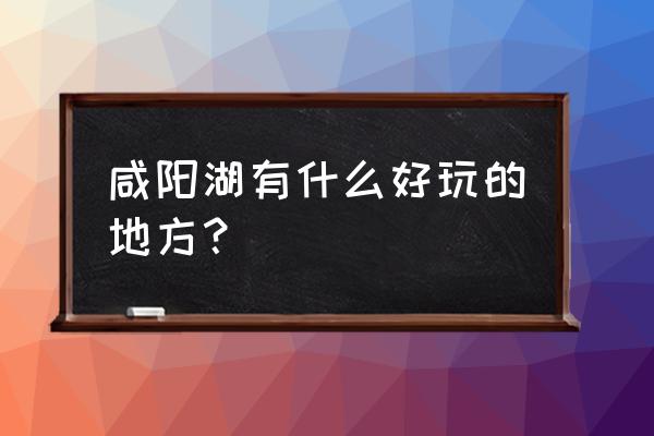 在咸阳的风筝节那块叫什么 咸阳湖有什么好玩的地方？