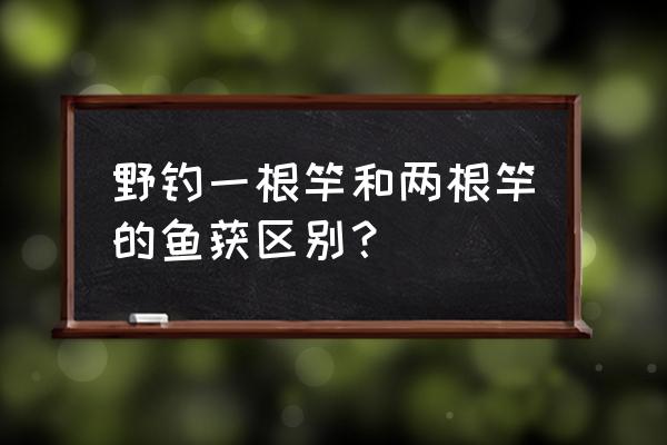 野钓用几根鱼竿 野钓一根竿和两根竿的鱼获区别？