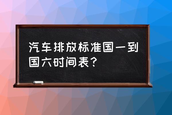 山西晋中什么时候国六 汽车排放标准国一到国六时间表？