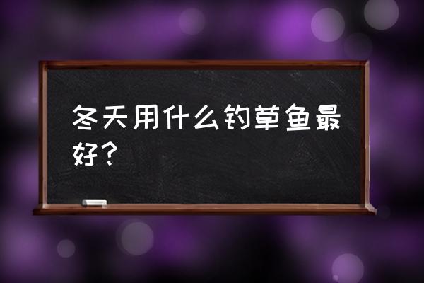 冬钓草鱼用什么鱼饵 冬天用什么钓草鱼最好?