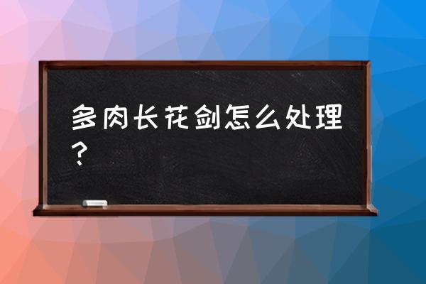 水晶寿长花剑怎么办 多肉长花剑怎么处理？