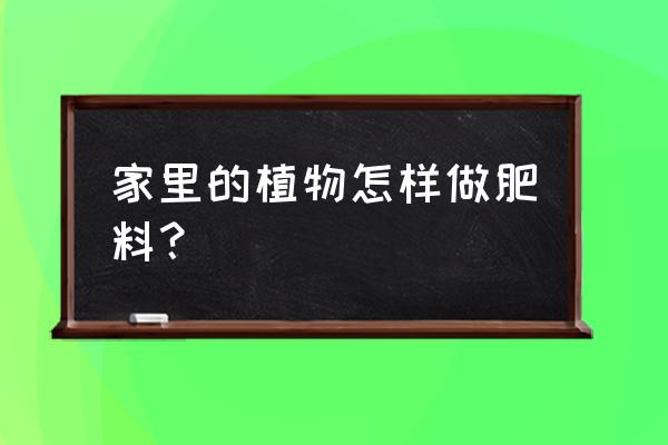 怎样自制家庭养花肥料 家里的植物怎样做肥料？