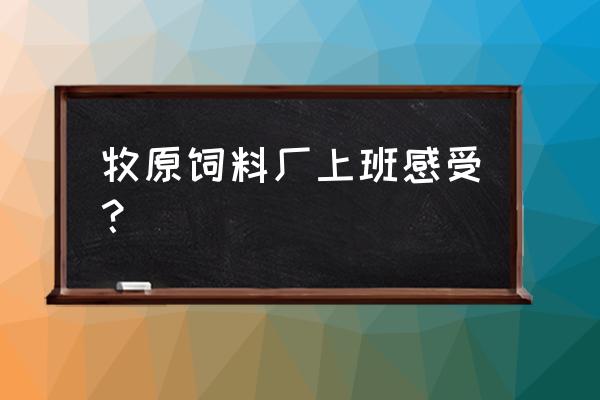 石家庄牧丰饲料怎么样 牧原饲料厂上班感受？