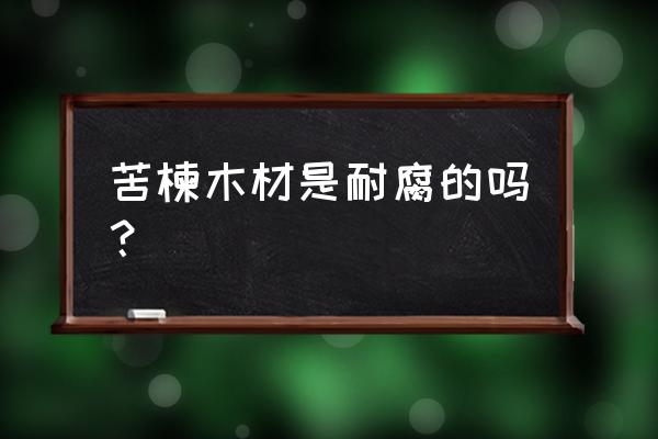 广西苦楝木原木多少钱一方 苦楝木材是耐腐的吗？