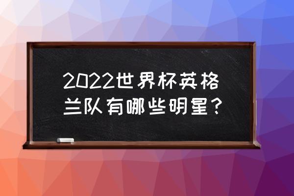 这届世界杯有哪些明星 2022世界杯英格兰队有哪些明星？