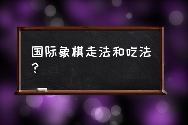 国际象棋规则和基本走法 国际象棋走法和吃法？