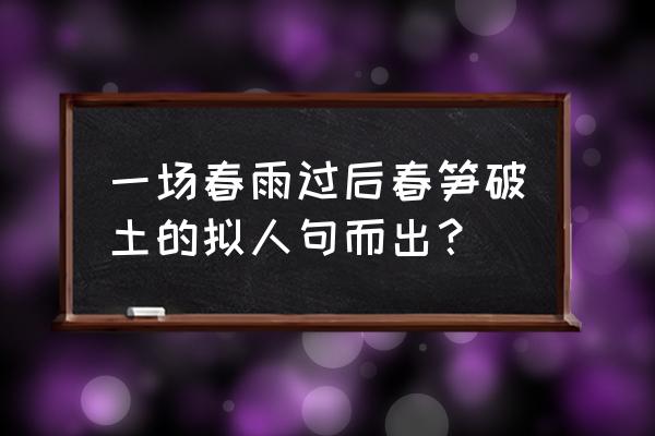 一场春雨过后树叶显得更绿了仿句 一场春雨过后春笋破土的拟人句而出？