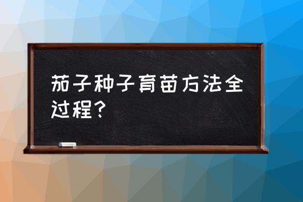 茄子怎么育苗 茄子种子育苗方法全过程？