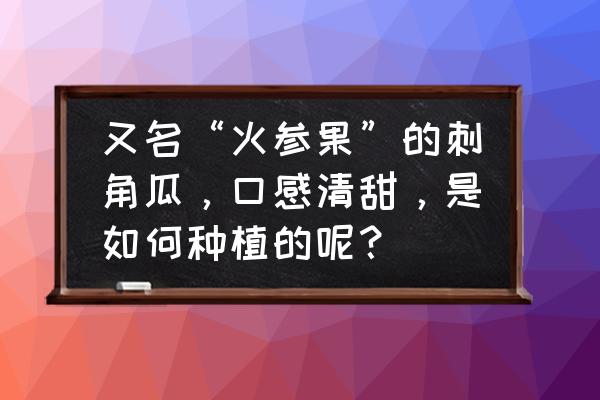 1亩魔芋种植利润分析 又名“火参果”的刺角瓜，口感清甜，是如何种植的呢？