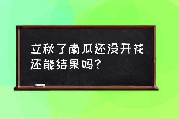 南瓜为什么不能连续坐果 立秋了南瓜还没开花还能结果吗？