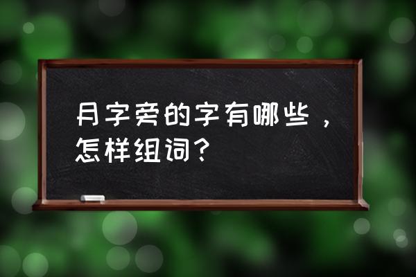 肚可以怎样组词 月字旁的字有哪些，怎样组词？