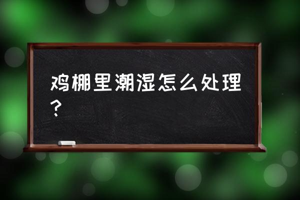 养鸡冬天通风湿度大怎么办 鸡棚里潮湿怎么处理？