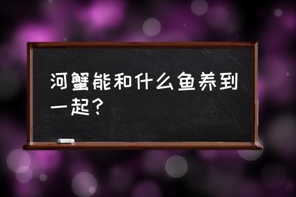 养蟹的十大技巧 河蟹能和什么鱼养到一起？