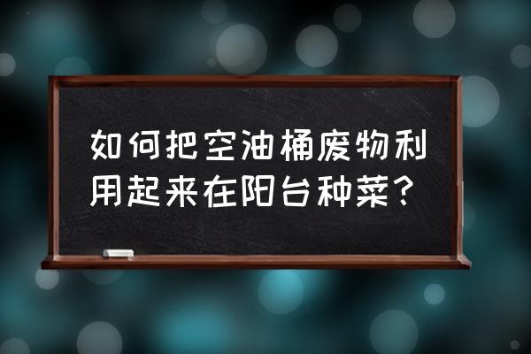 阳台种菜全自动喷淋方法 如何把空油桶废物利用起来在阳台种菜？