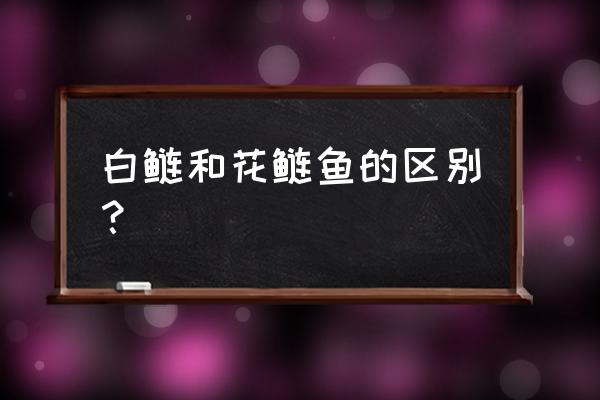 鲢鱼和鳙鱼的区别图片对比 白鲢和花鲢鱼的区别？