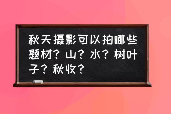 怎么把照片弄成秋天背景 秋天摄影可以拍哪些题材？山？水？树叶子？秋收？