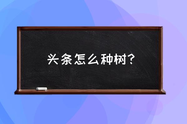 植树的步骤和方法图片大全 头条怎么种树？