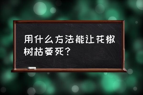 花椒树主干一般多少公分 用什么方法能让花椒树枯萎死？