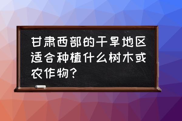 红杨的种植技术 甘肃西部的干旱地区适合种植什么树木或农作物？