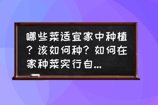 自己在家里如何种土豆 哪些菜适宜家中种植？该如何种？如何在家种菜实行自给自足？