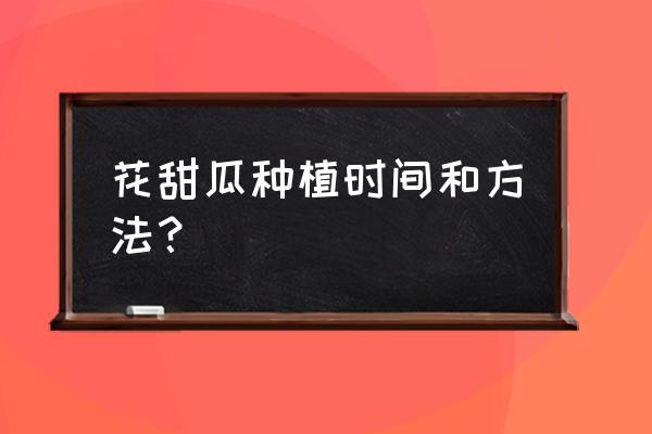 香瓜的种植方法和技巧 花甜瓜种植时间和方法？