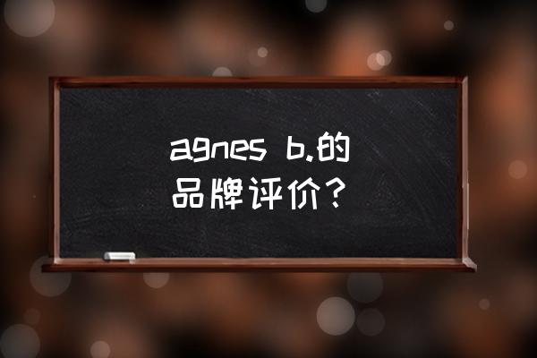 挑战者外套怎么才能得到 agnes b.的品牌评价？