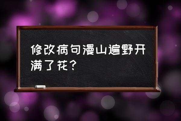 漫山遍野到处开满了花是什么病句 修改病句漫山遍野开满了花？