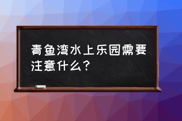 水上乐园应该注意的安全注意事项 青鱼湾水上乐园需要注意什么？