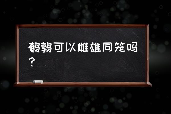 公鹌鹑和母鹌鹑的肉哪个好 鹌鹑可以雌雄同笼吗？