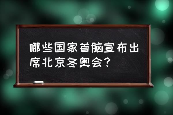 2022几个国家参加奥运 哪些国家首脑宣布出席北京冬奥会？