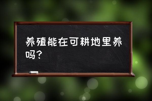 泥鳅无土循环水养殖 养殖能在可耕地里养吗？