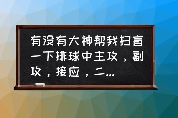 羽毛球单打发球区域示意图 有没有大神帮我扫盲一下排球中主攻，副攻，接应，二传分别对应432651号什么位置？